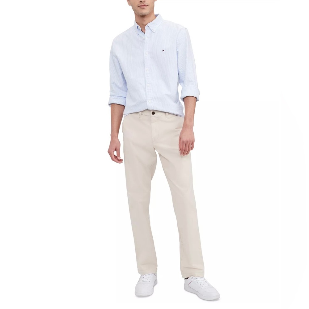 NWT Tommy Hilfiger TH Flex Sand Khaki Modern Fit Chino Flat Front Pants 40X32